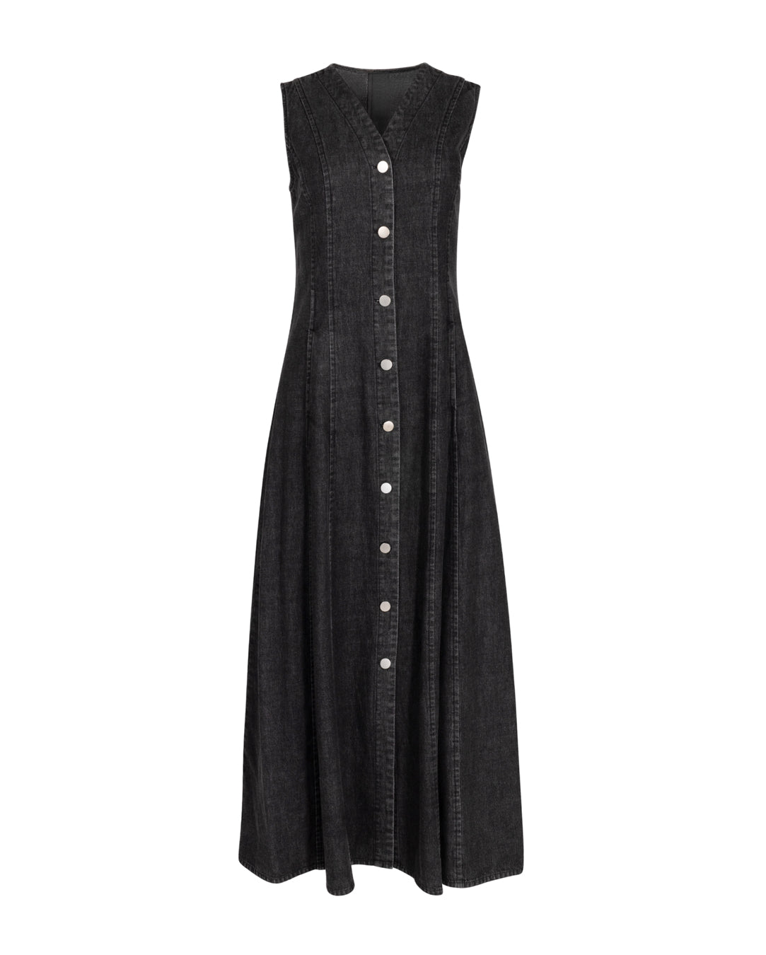 Denim Panel Button Down Dress
