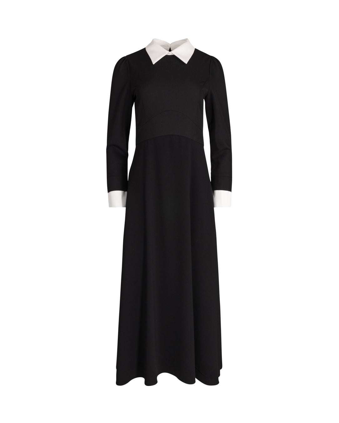 Collar Slit Waisted Maxi Dress