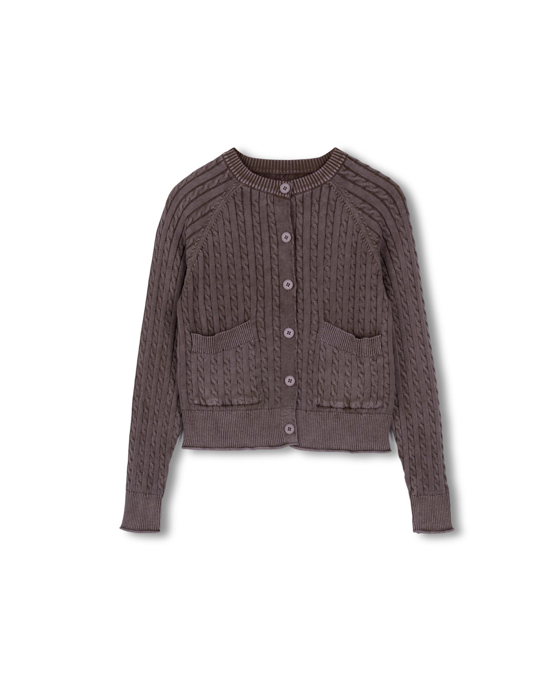 Rounded Collar Knit Cardigan