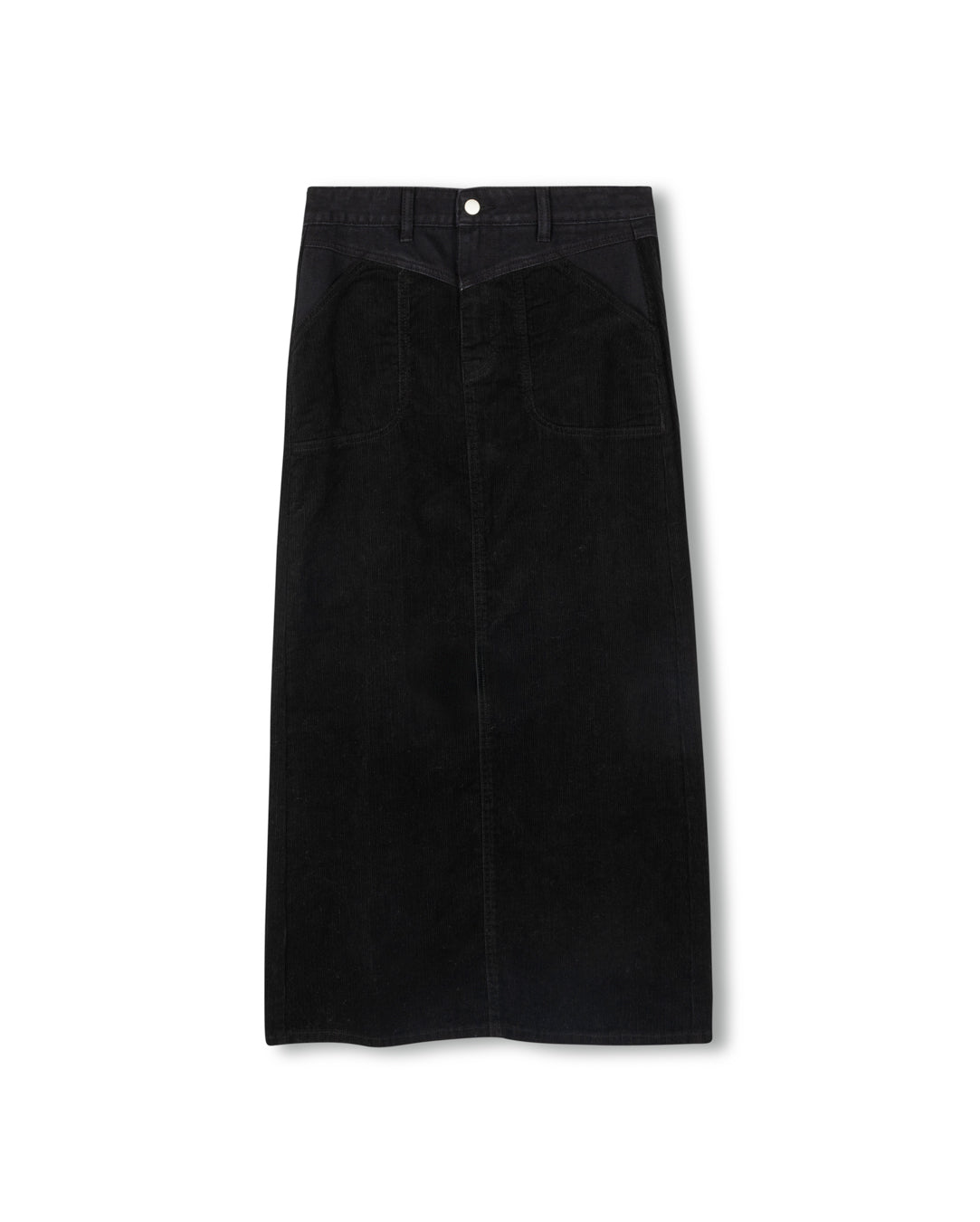 Denim Waist Corduroy Skirt