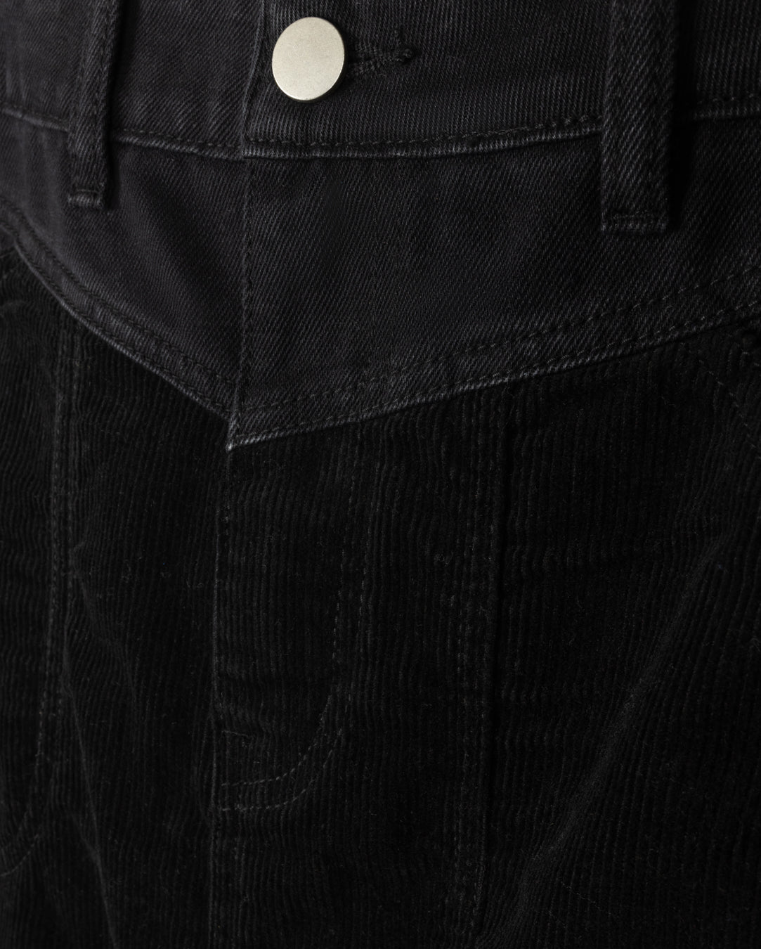 Denim Waist Corduroy Skirt