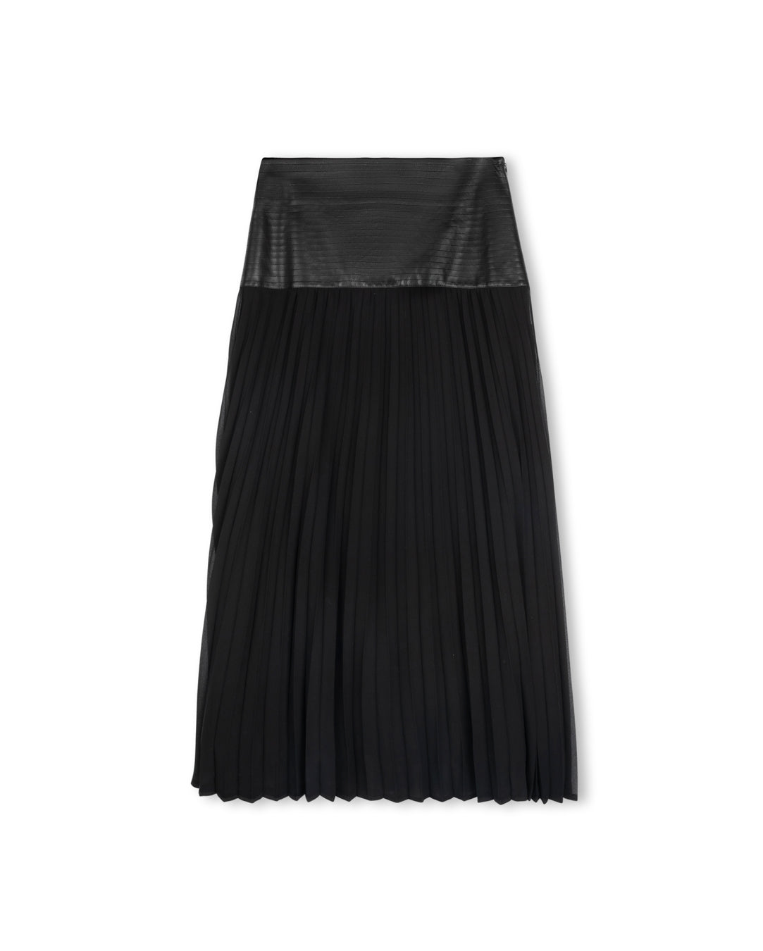 Leather Waist Detailed Skirt