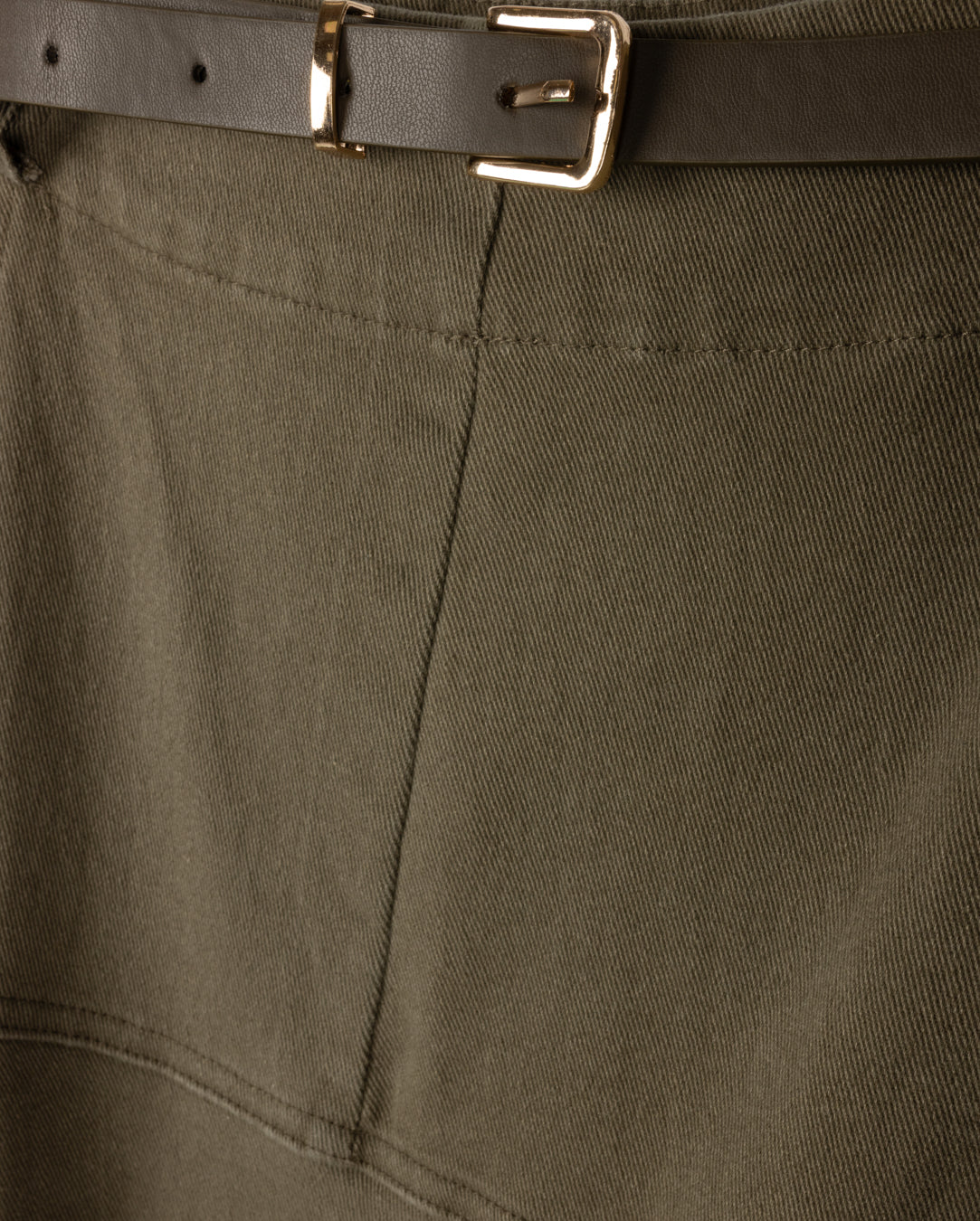 Drop Seam Paneled Denim Skirt