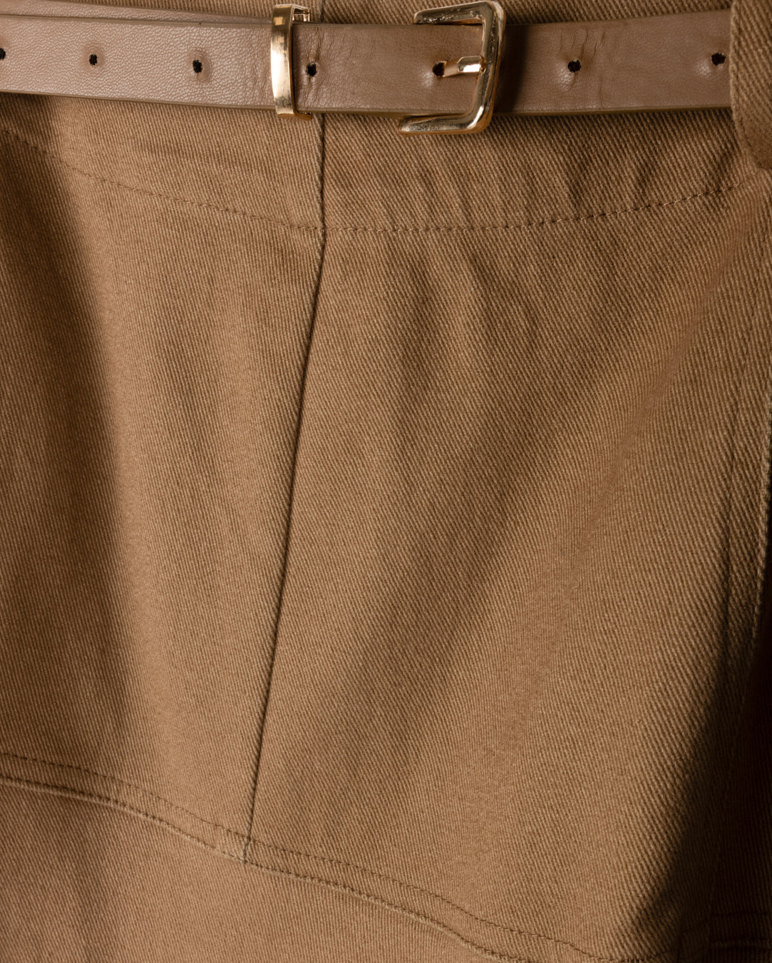Drop Seam Paneled Denim Skirt