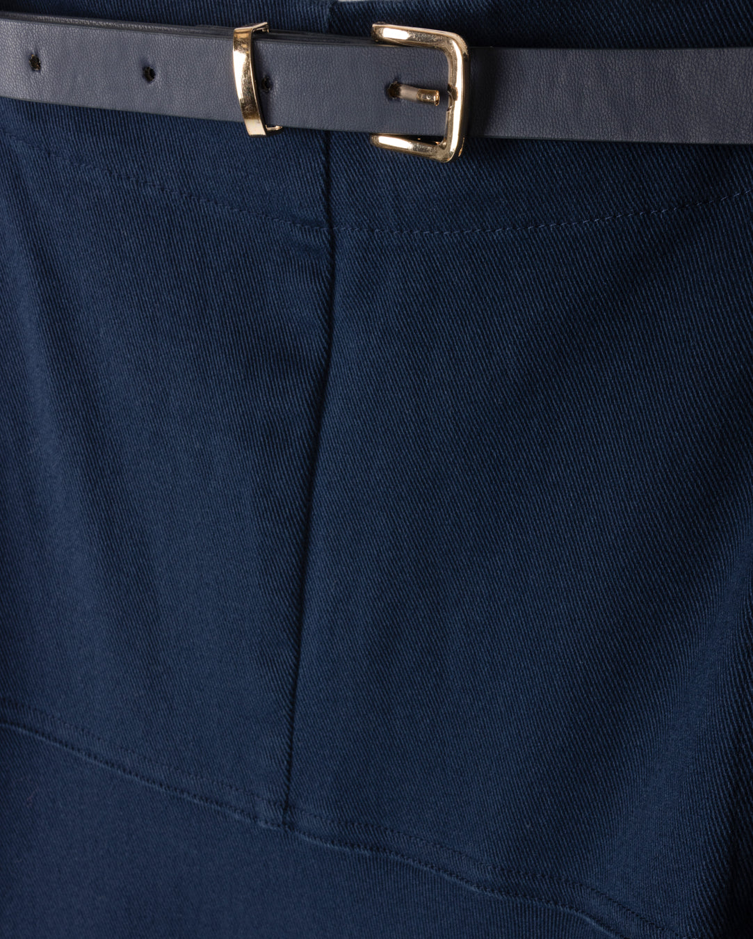 Drop Seam Paneled Denim Skirt