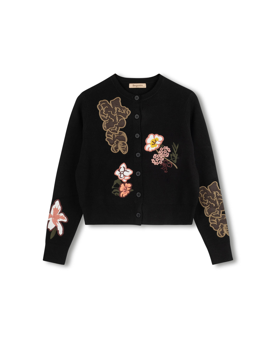 Embroidered Crop Knit Jacket