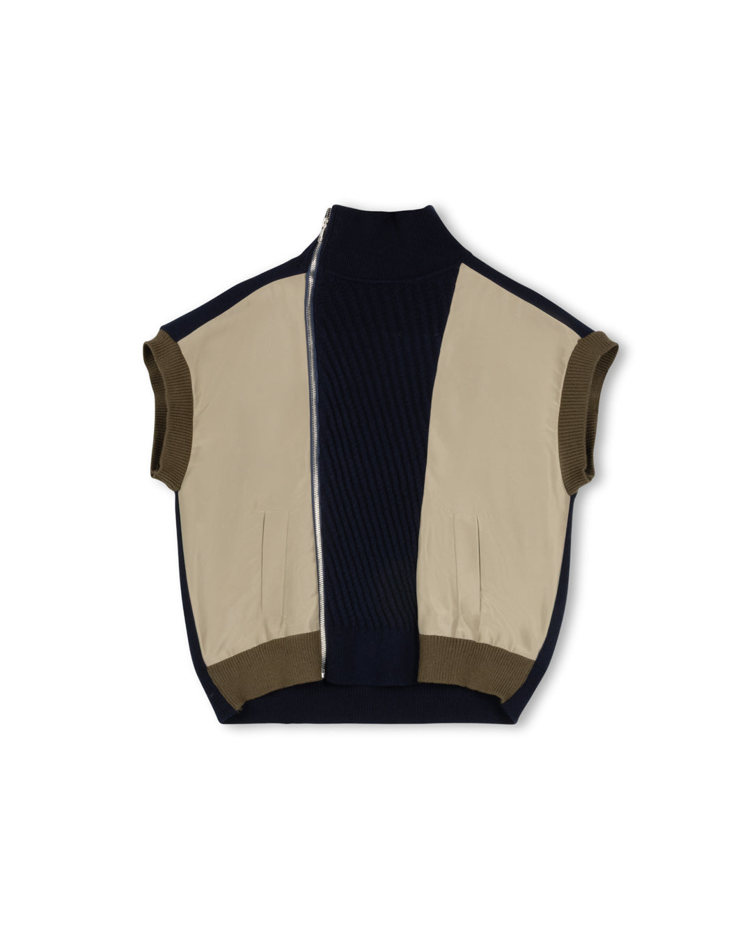 Two Tone Zipper Vest
