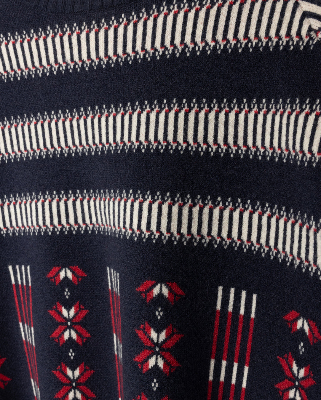Geometric Print Ruffle Sweater
