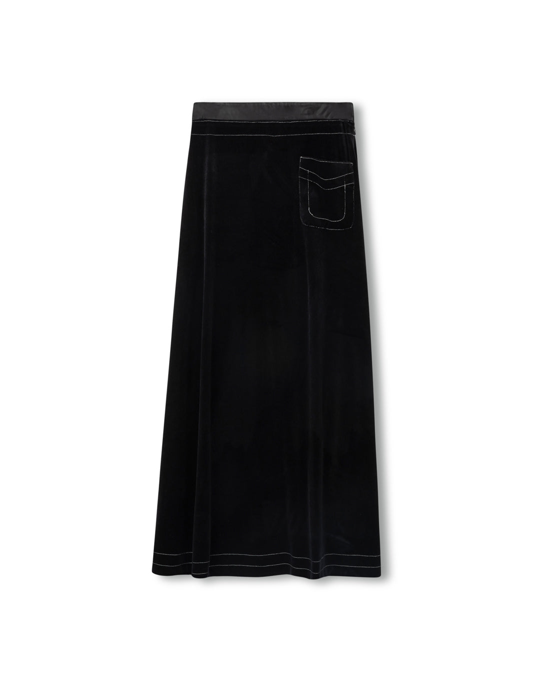 Velour Stitched Pocket Detail Skirt