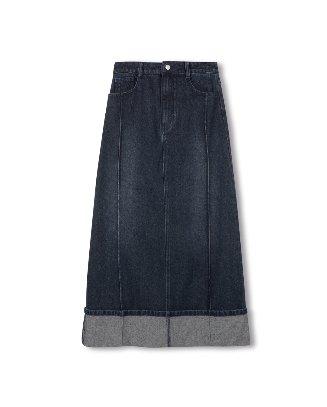 Denim Rolled Hem Skirt