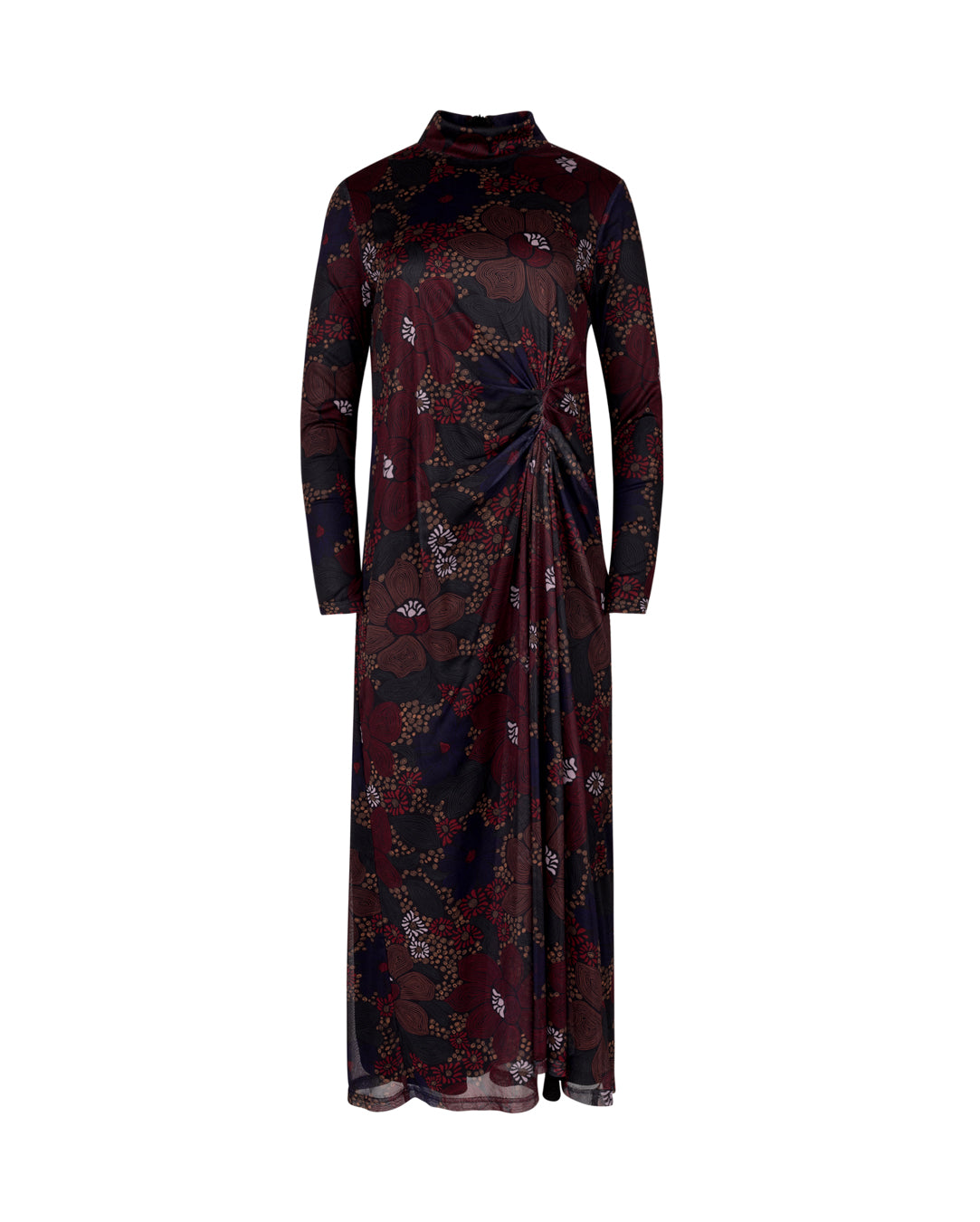 Mesh Side Gathered Dress