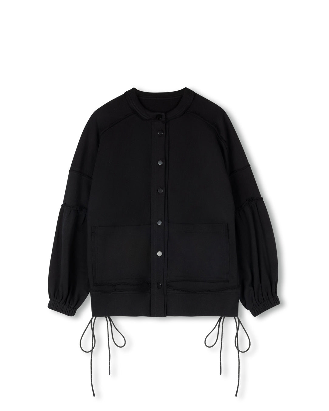 Raw Seam Snap Sweatshirt