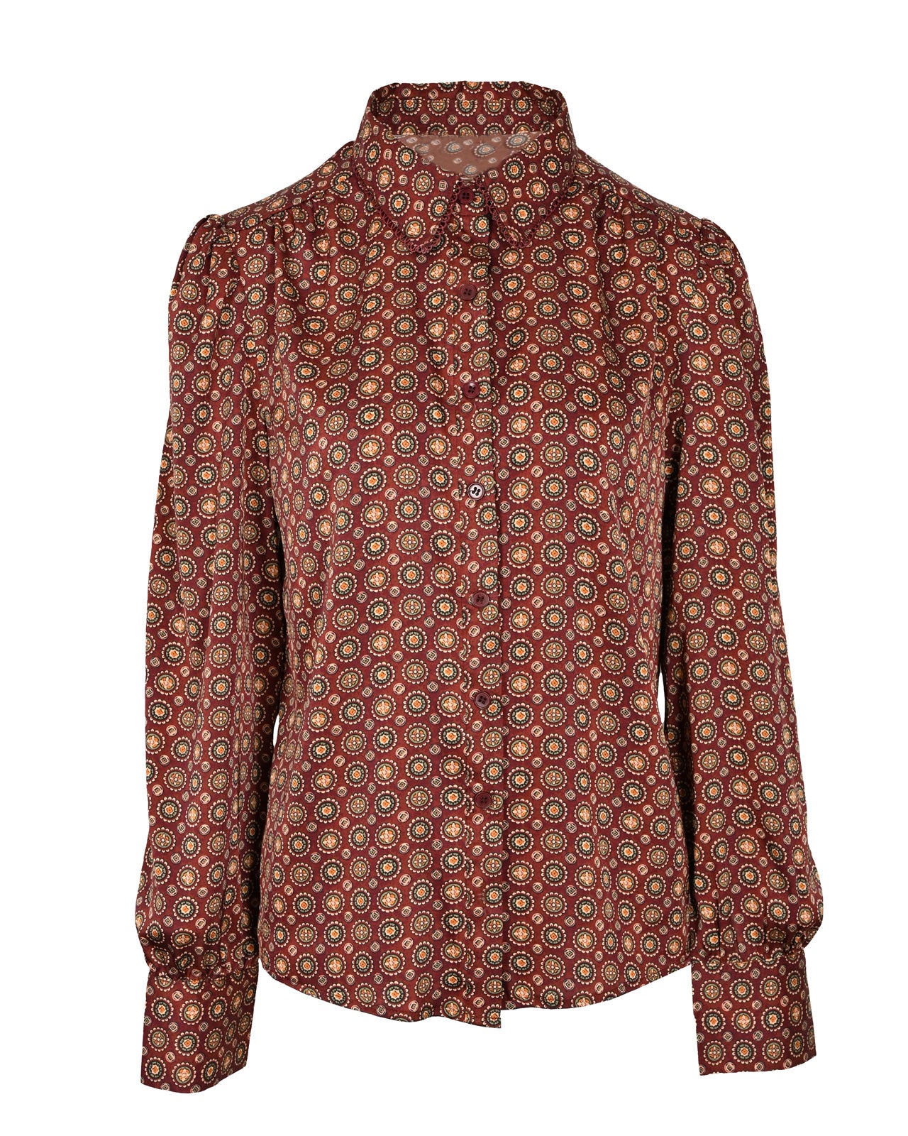 Aldot Chiffon Printed Trimmed Blouse