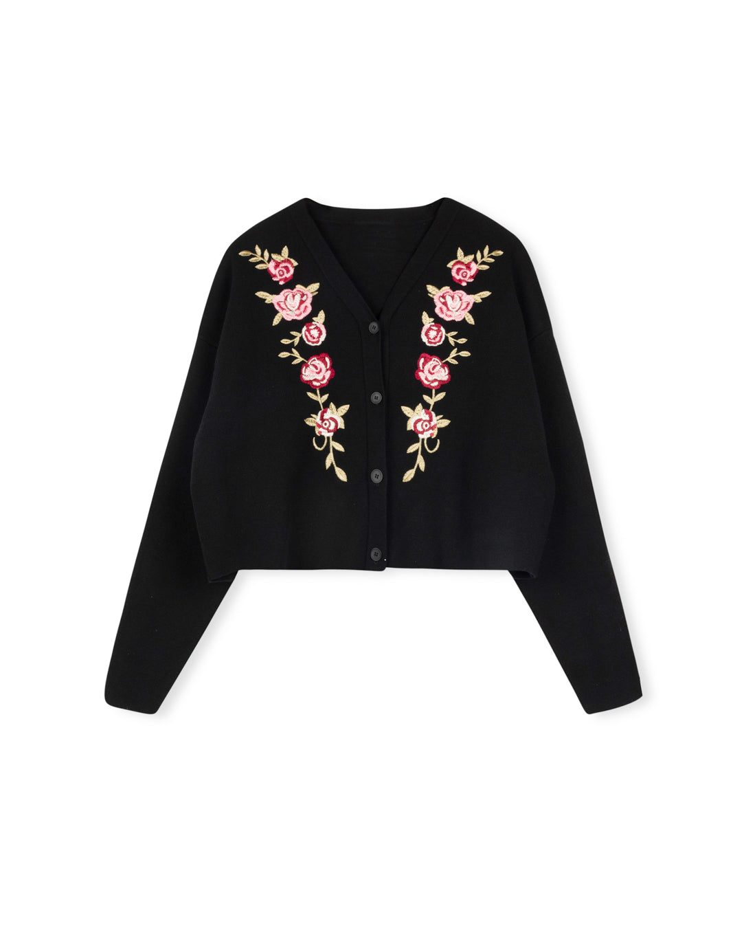 Floral Knit Button Down Cardigan