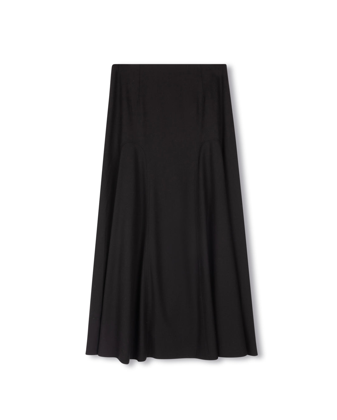 A Line Wool Skirt With Piping Detail