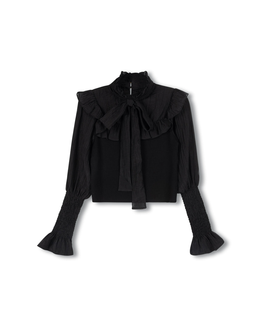 Neck Tie Knit Top