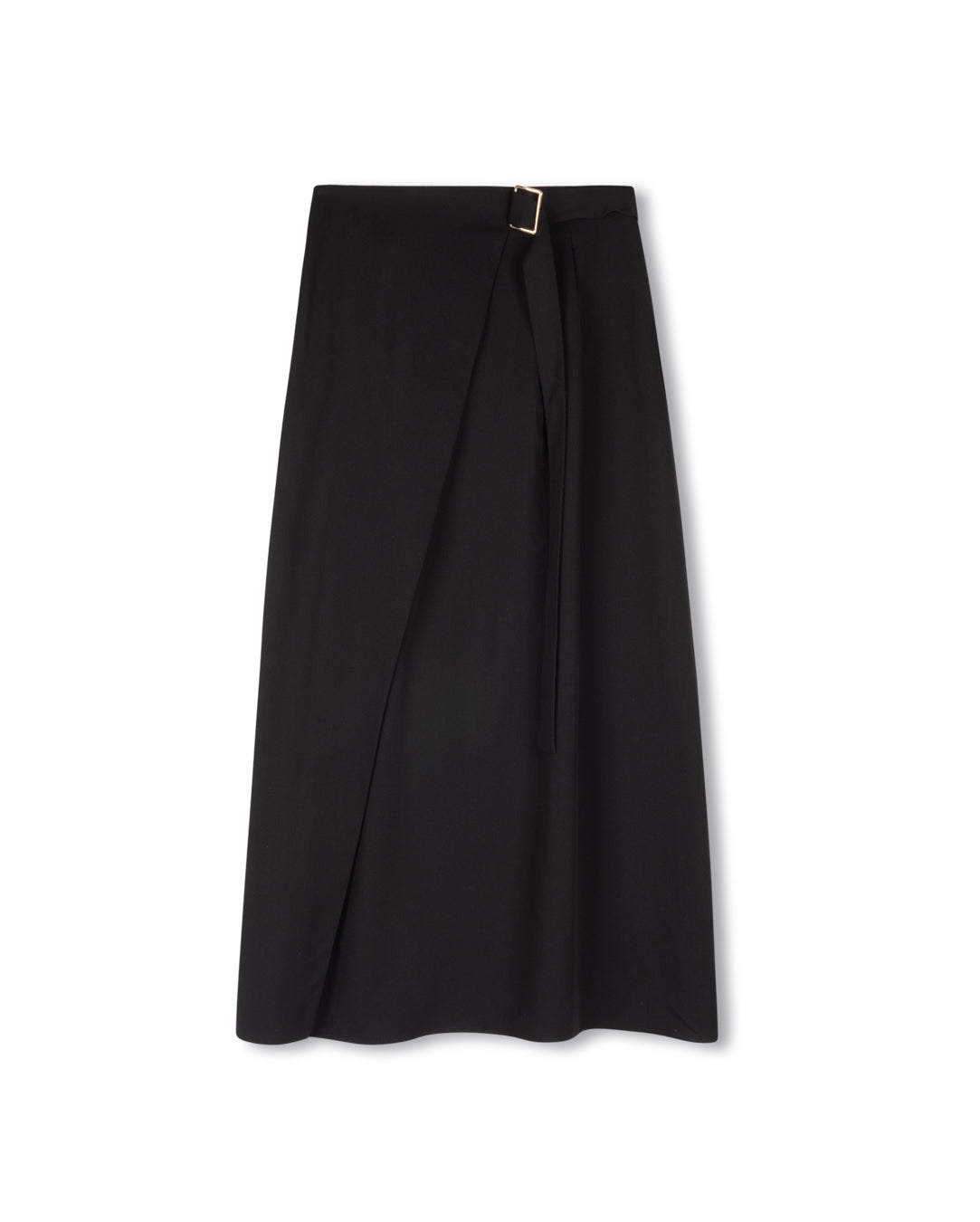 Wool Pleated Wrap SKirt