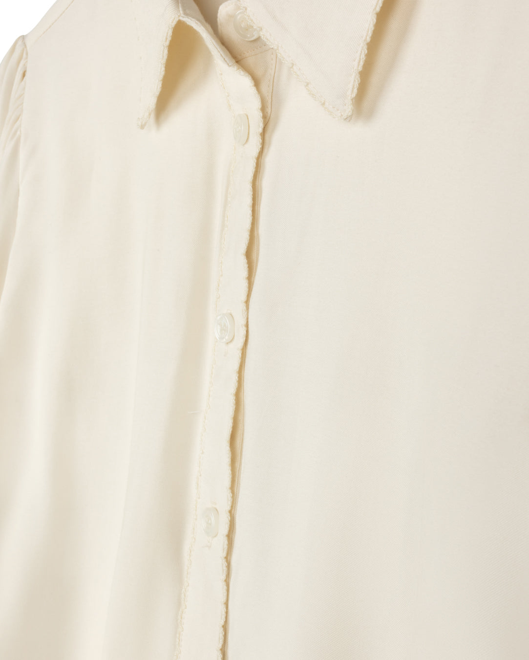 Flowy Blouse With Thin Scalloped Trim