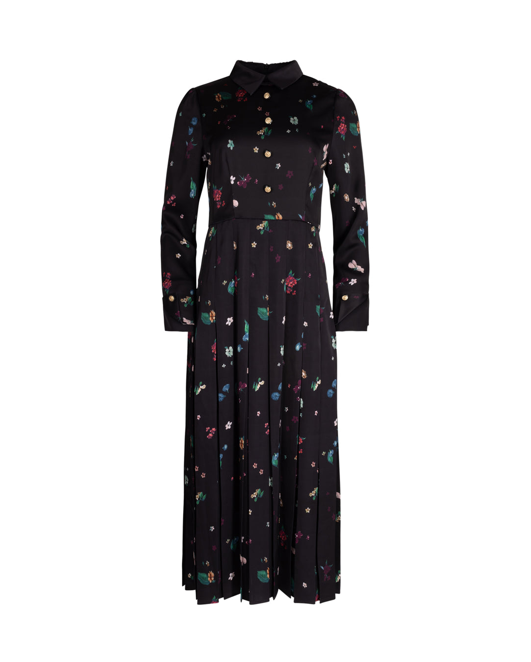 Contrast Floral Print Midi Dress