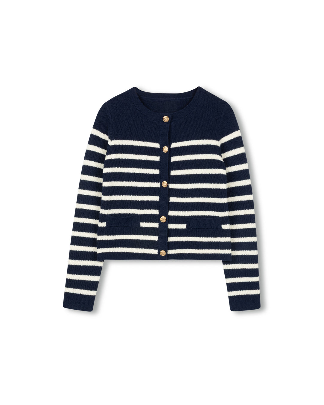 Knit Boucle Stripe Cardigan