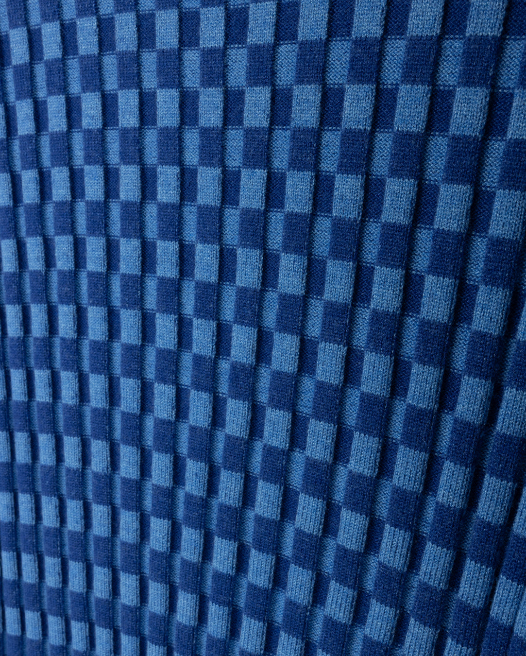 Ribbed Check Fitted Sweater