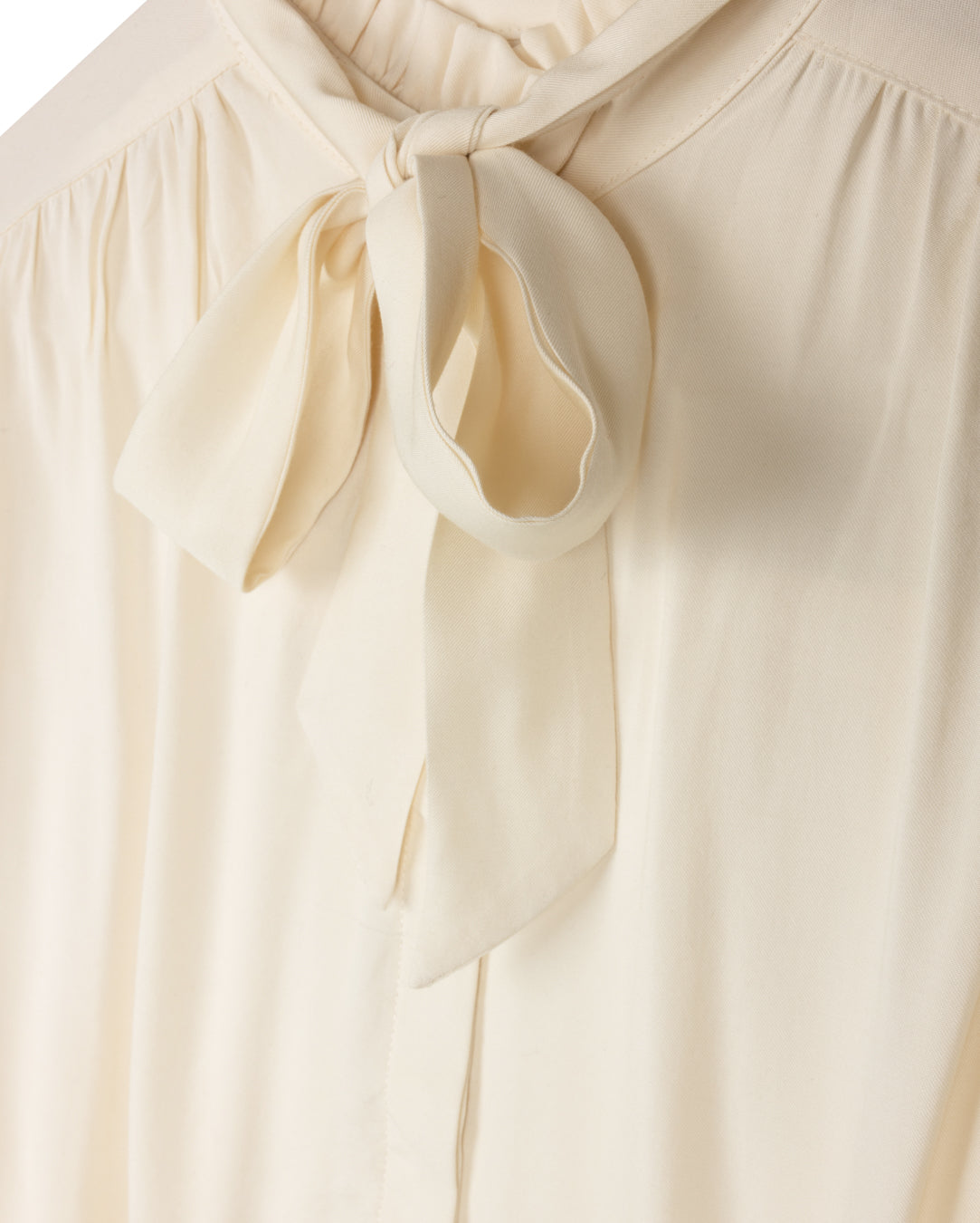 Silk Shirred Shoulder Blouse