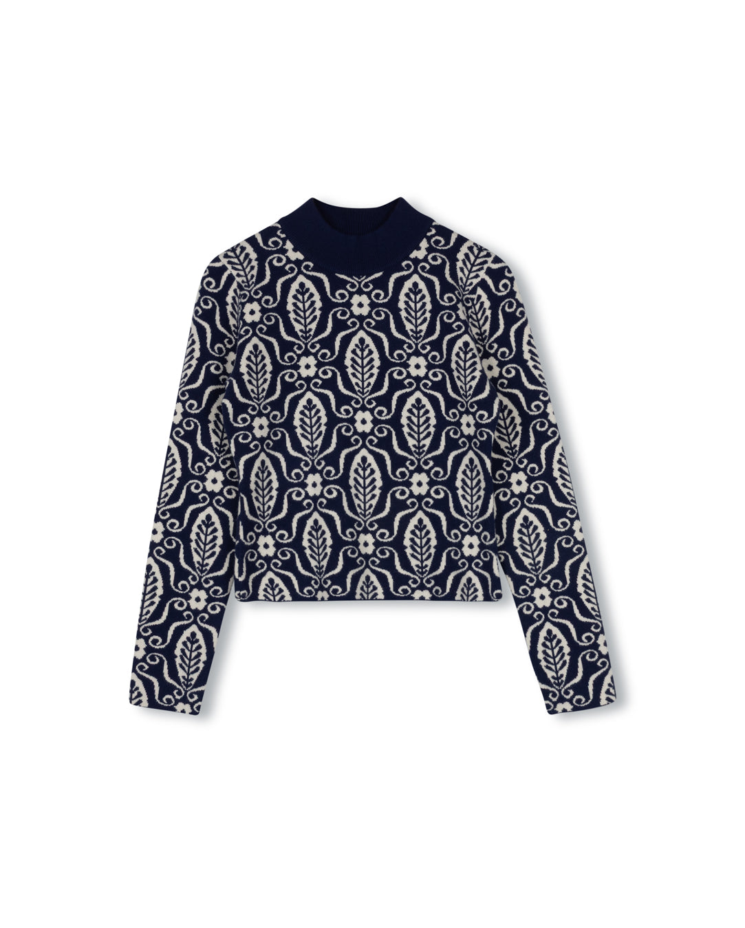 Knit Printed Trimmed Cardigan