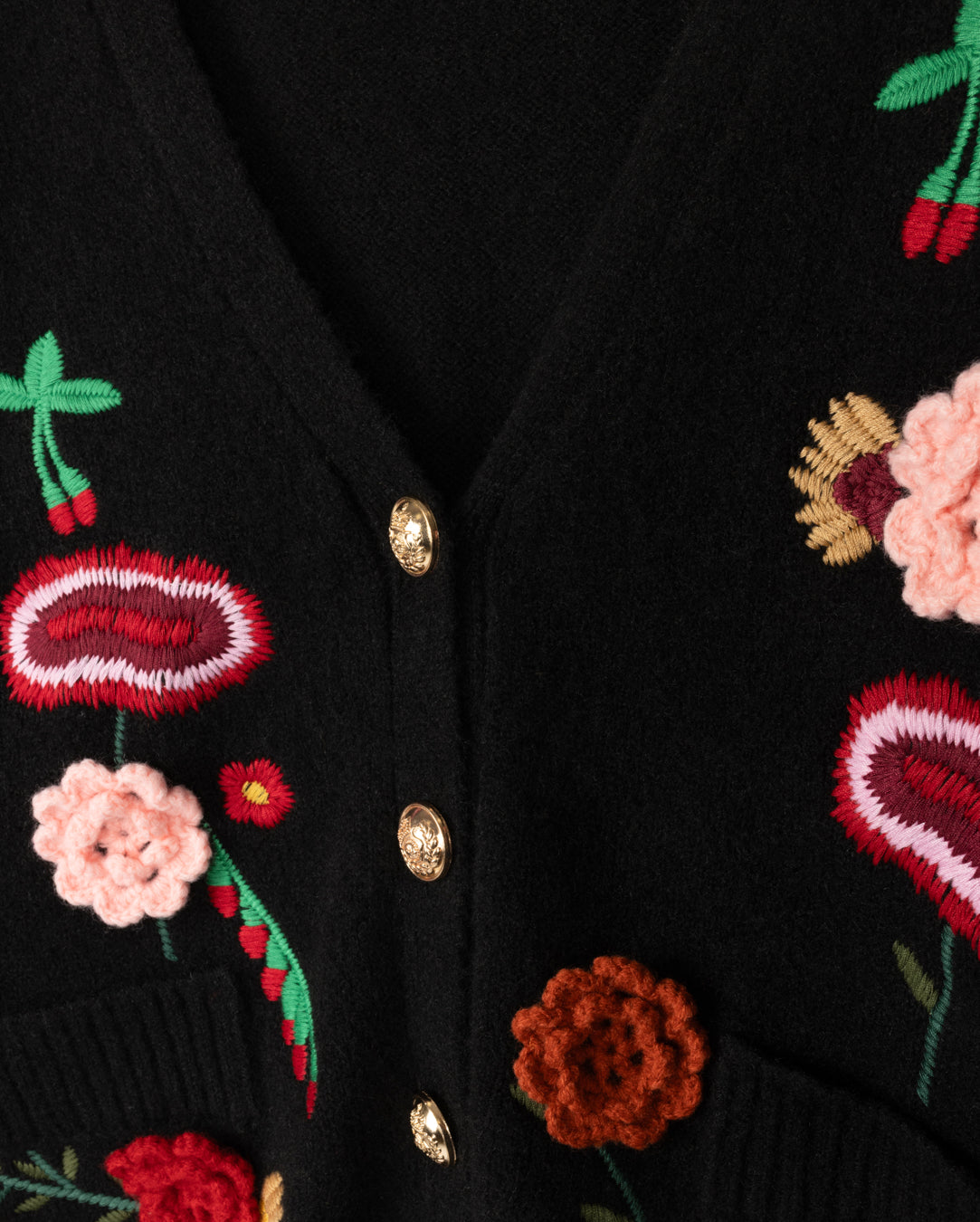 Applique And Embroidered Cardigan