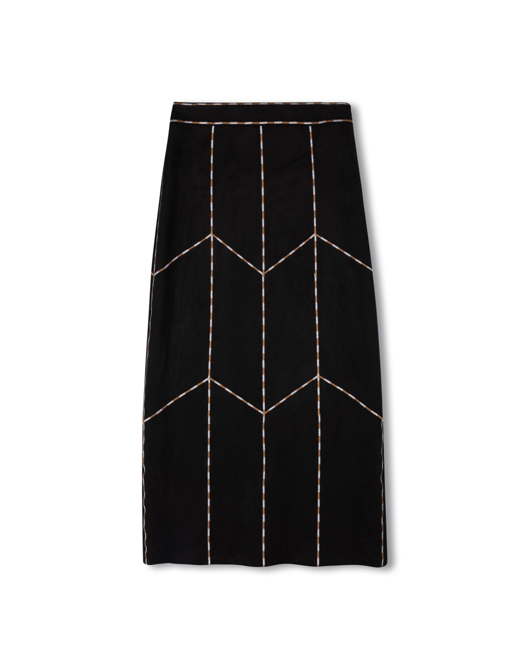 Suede V Seam Skirt