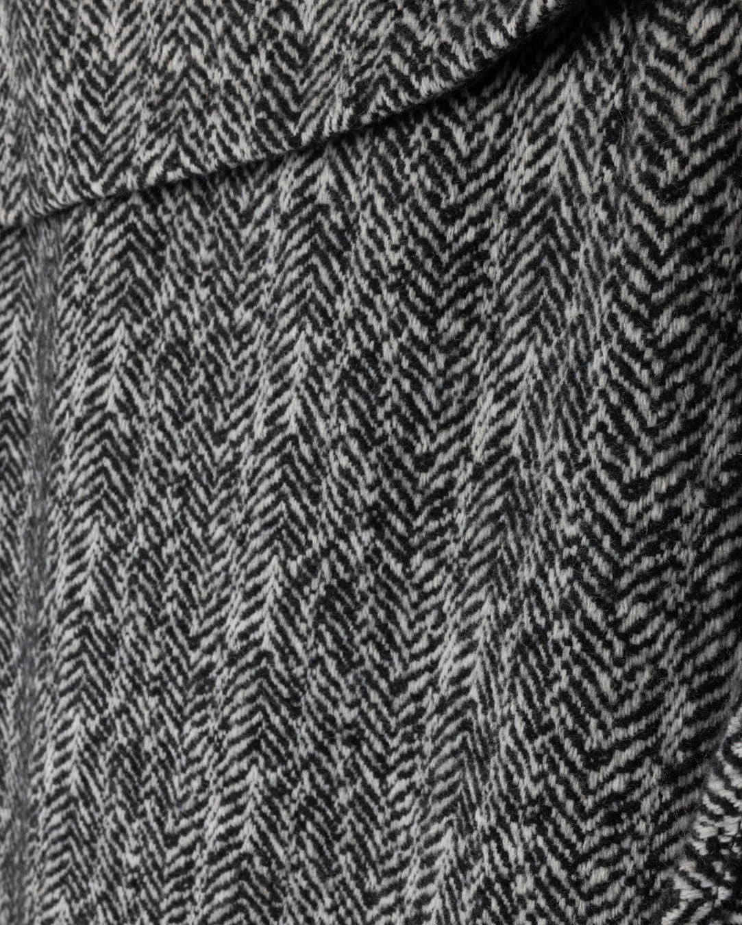Herringbone Draped Tweed Skirt