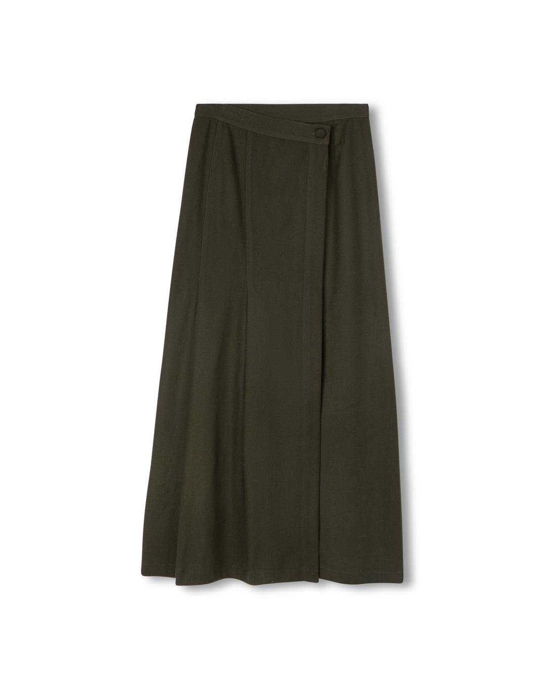 Side Pleated Wool Wrap Skirt