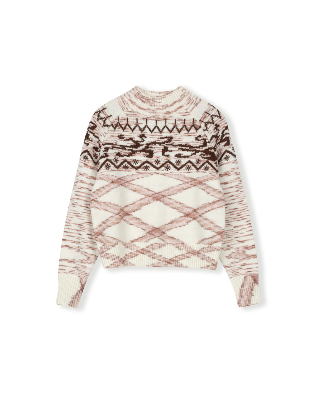 Mock Neck Printed Sweater