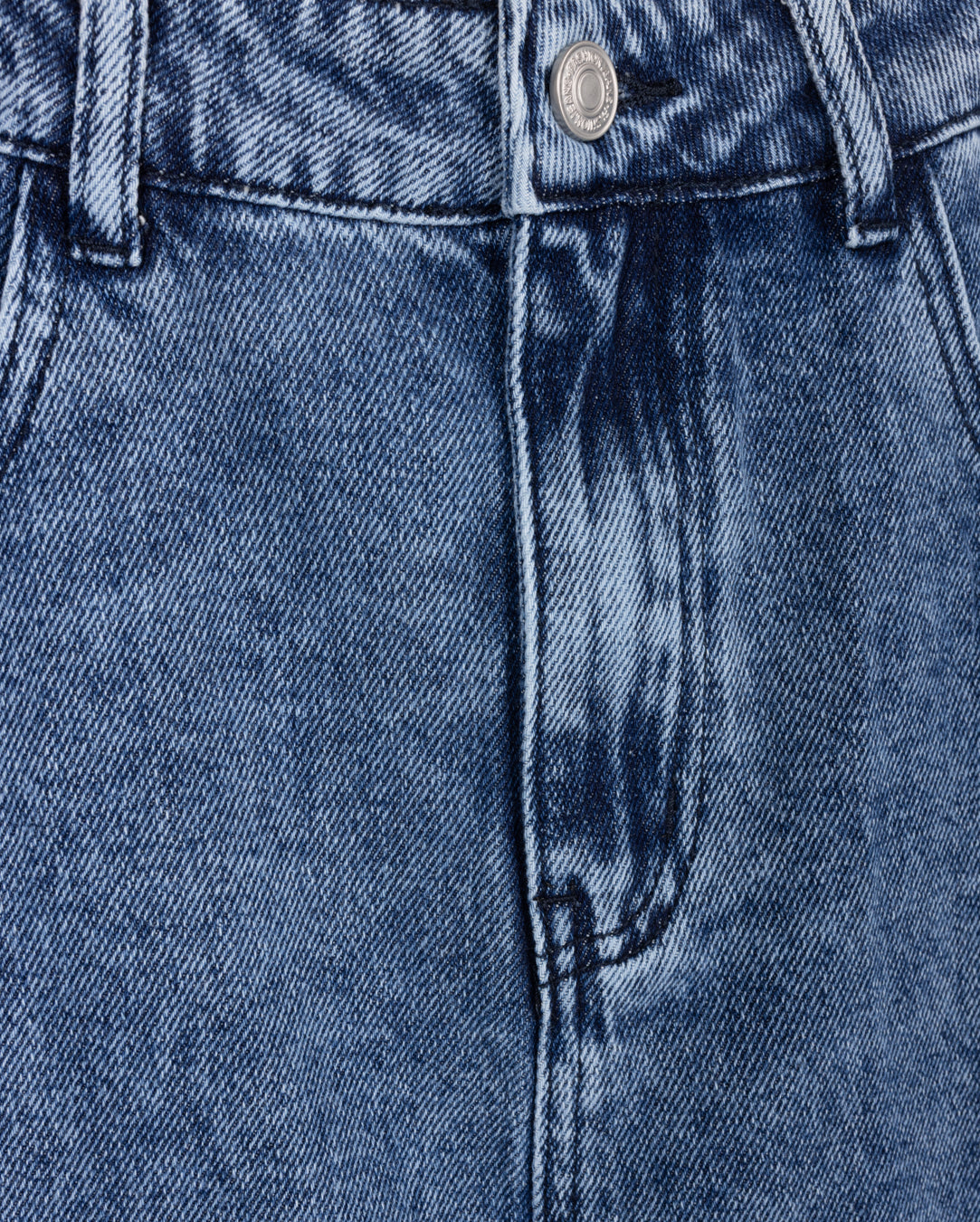 Washed Denim Straight Skirt