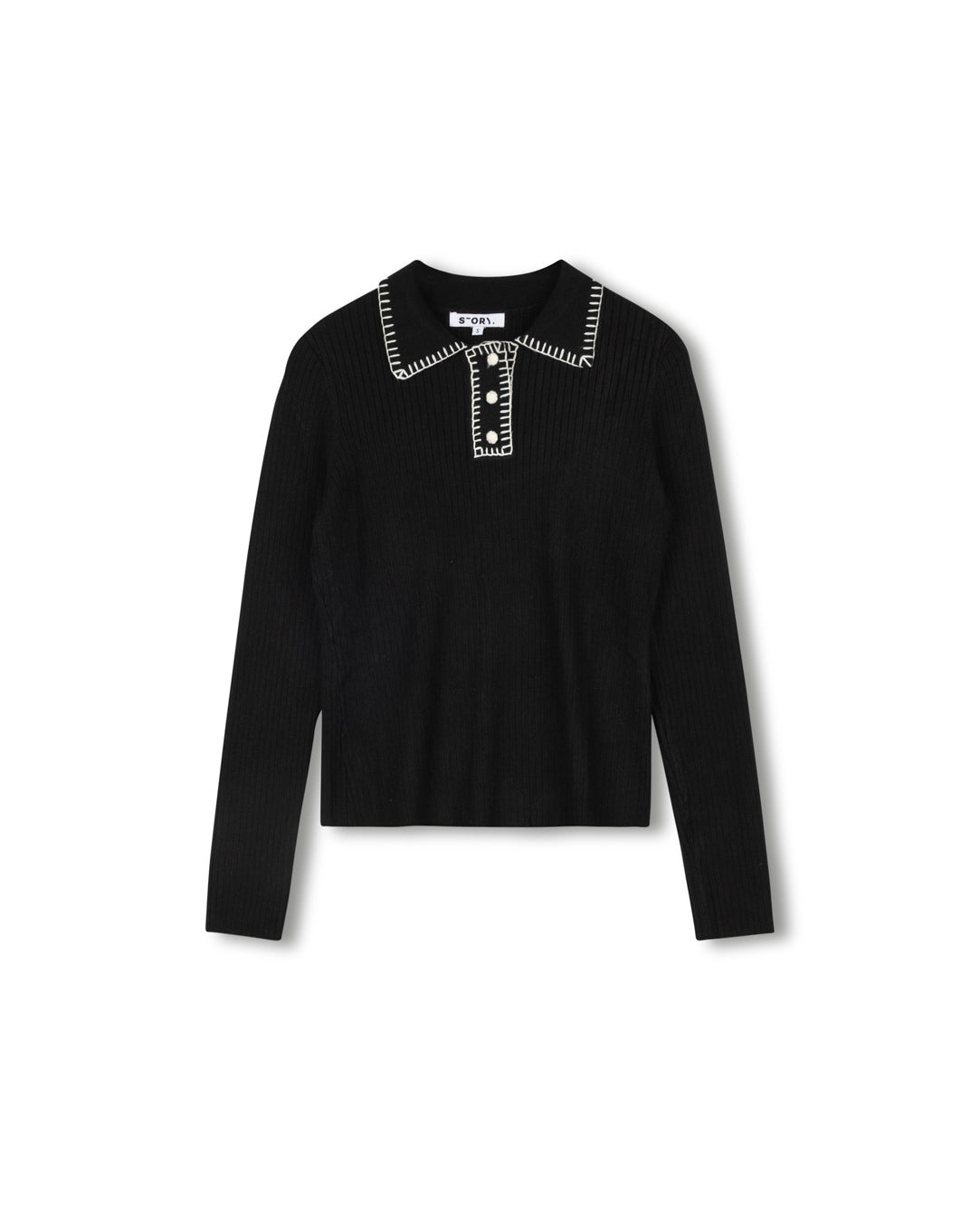 Ribbed Knt Polo
