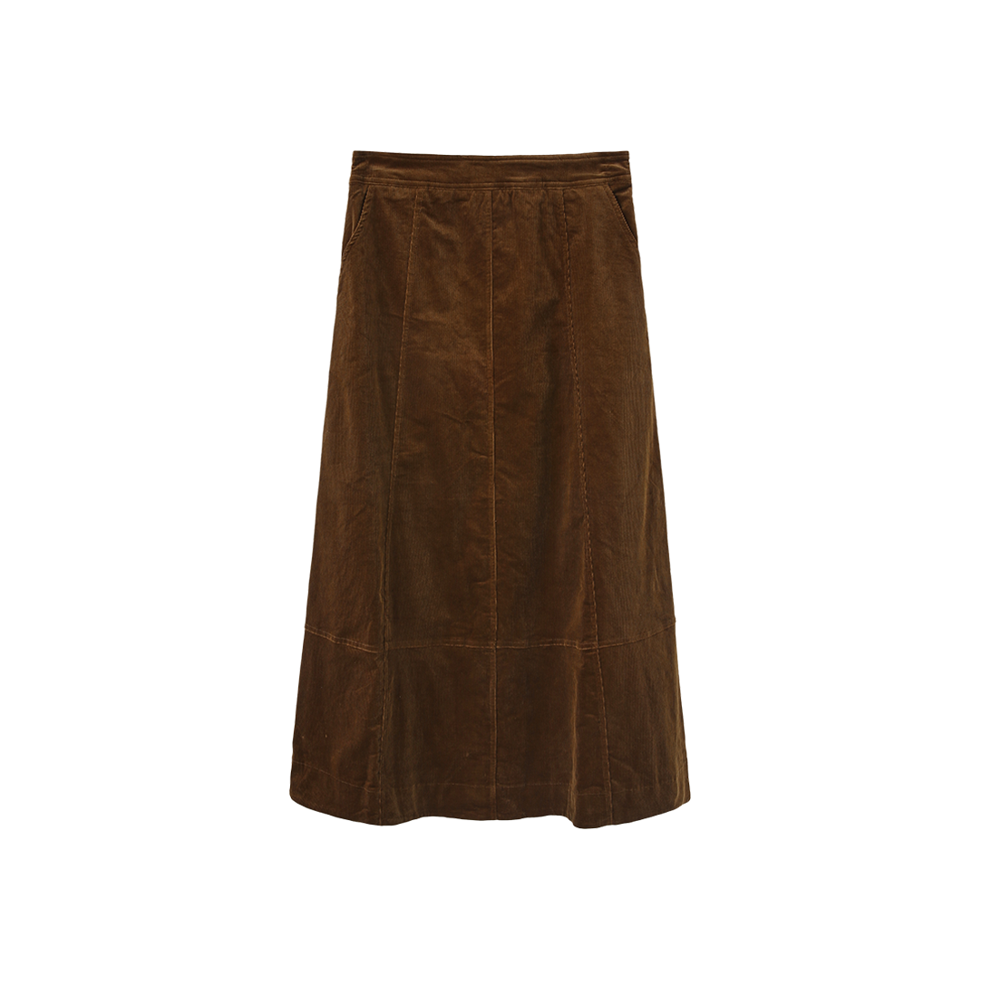 Corduroy Seam Midi Skirt
