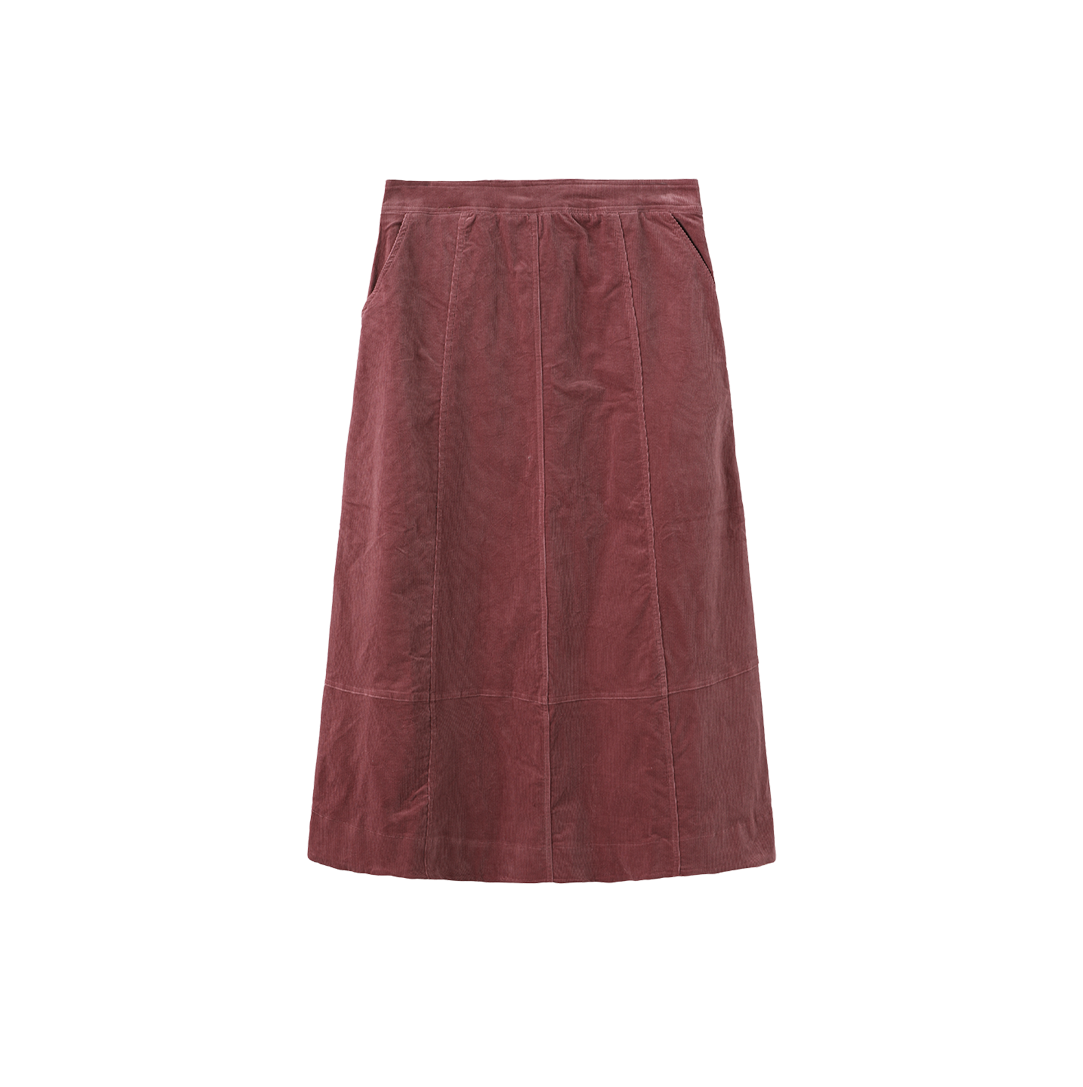 Corduroy Seam Midi Skirt