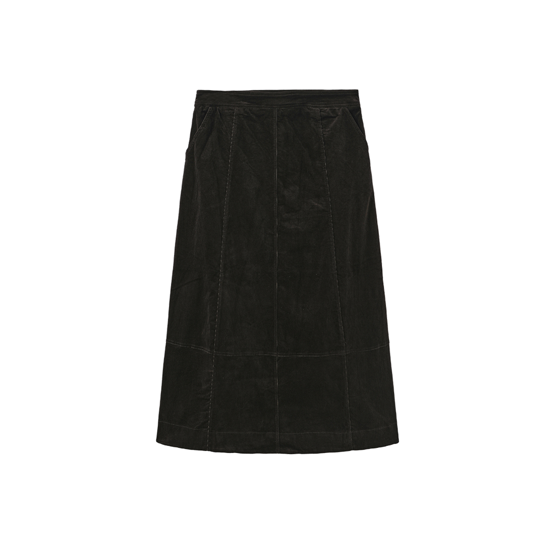 Corduroy Seam Midi Skirt