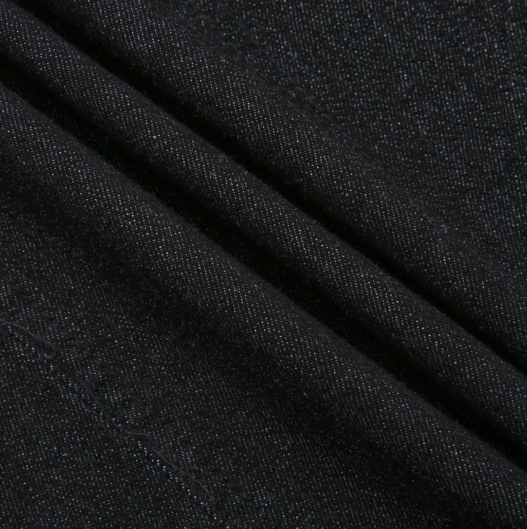 Black Denim Button Skirt