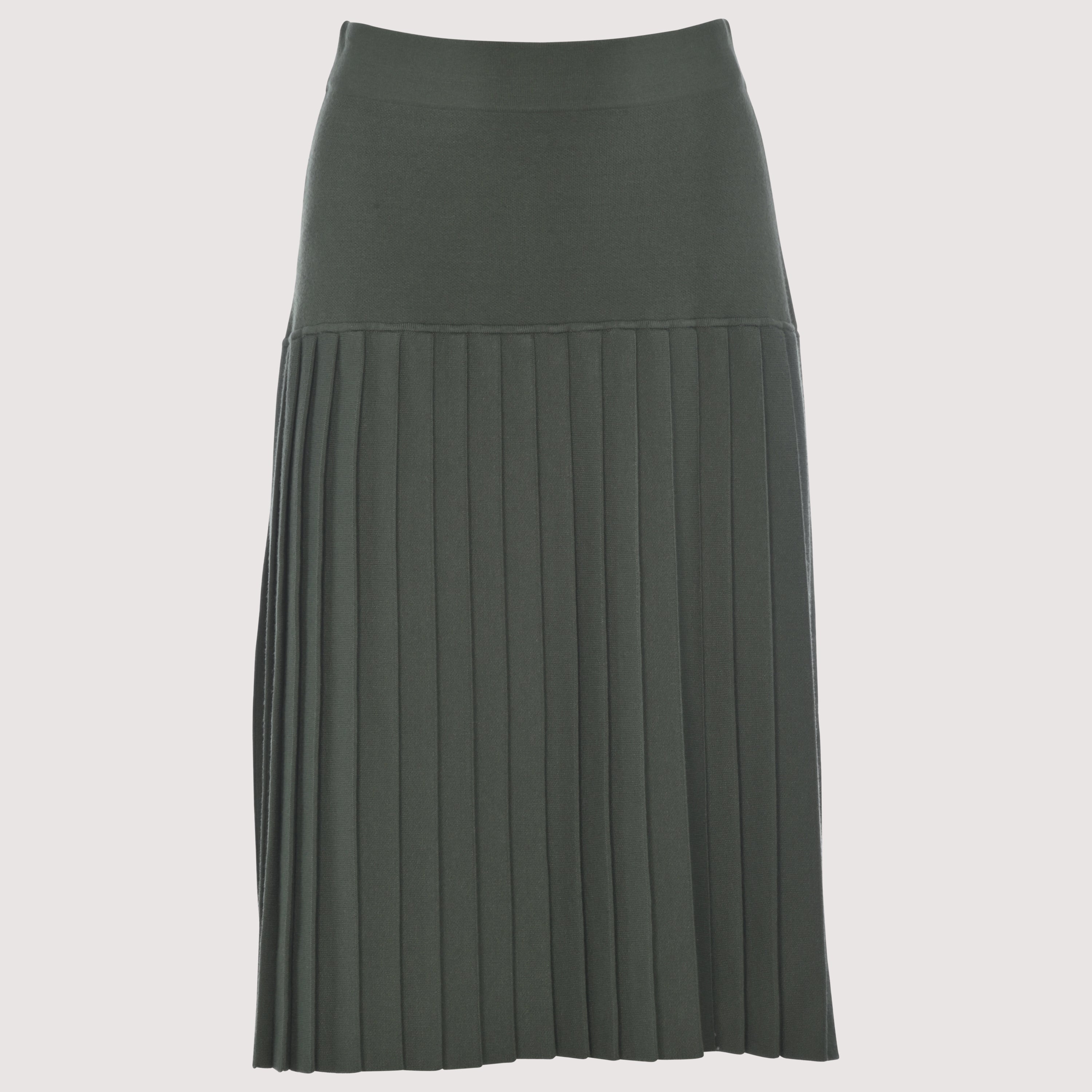 Drop Waist Parallel Pleated Knit Skirt