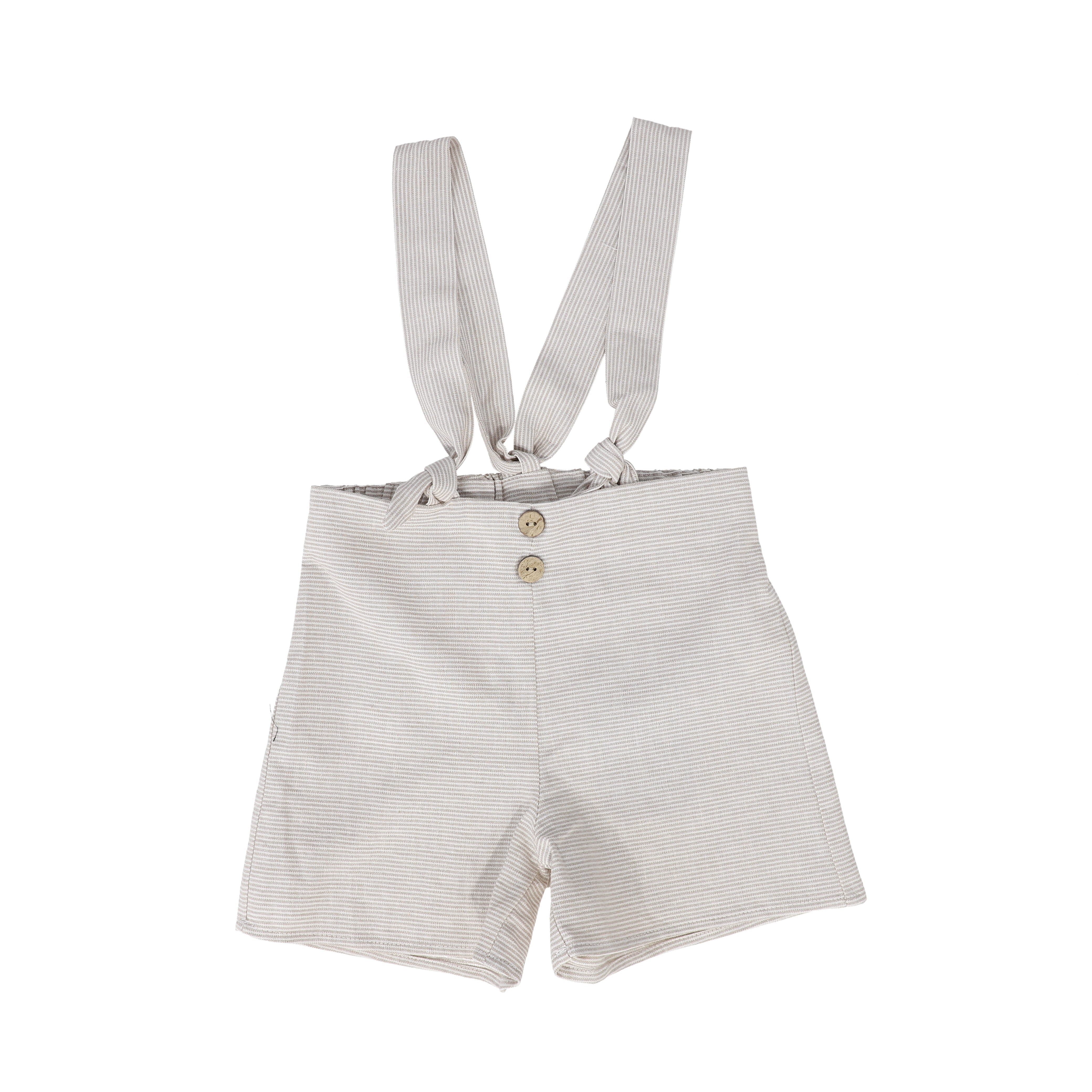 Horizontal Striped Knotted Overalls