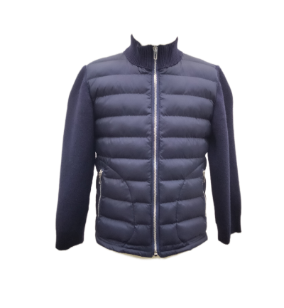 Striped Puffer And Knit Jacket