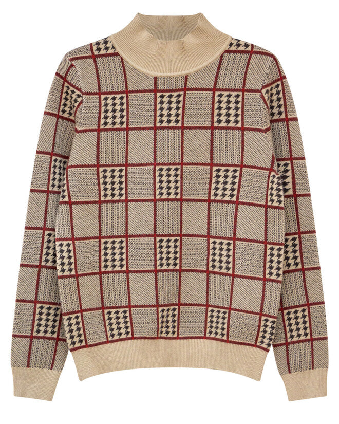 Dano Striped Mock Neck Knit Sweater