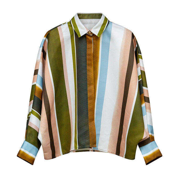 Code Stripe Detailed Blouse - Junees