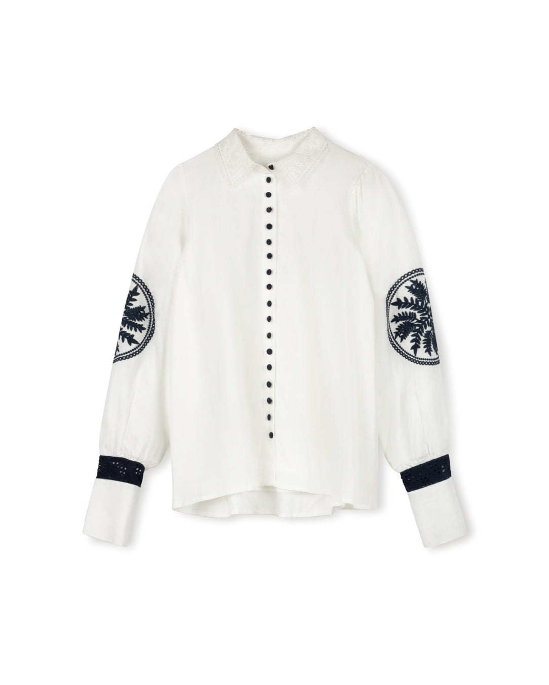 Blouse With Navy Collar - Junees