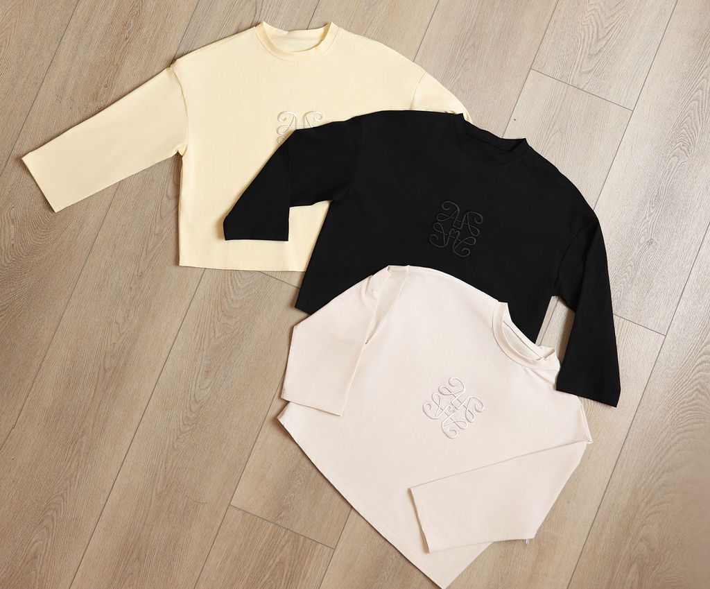 Three Quarter Sleeve Cropped Tee