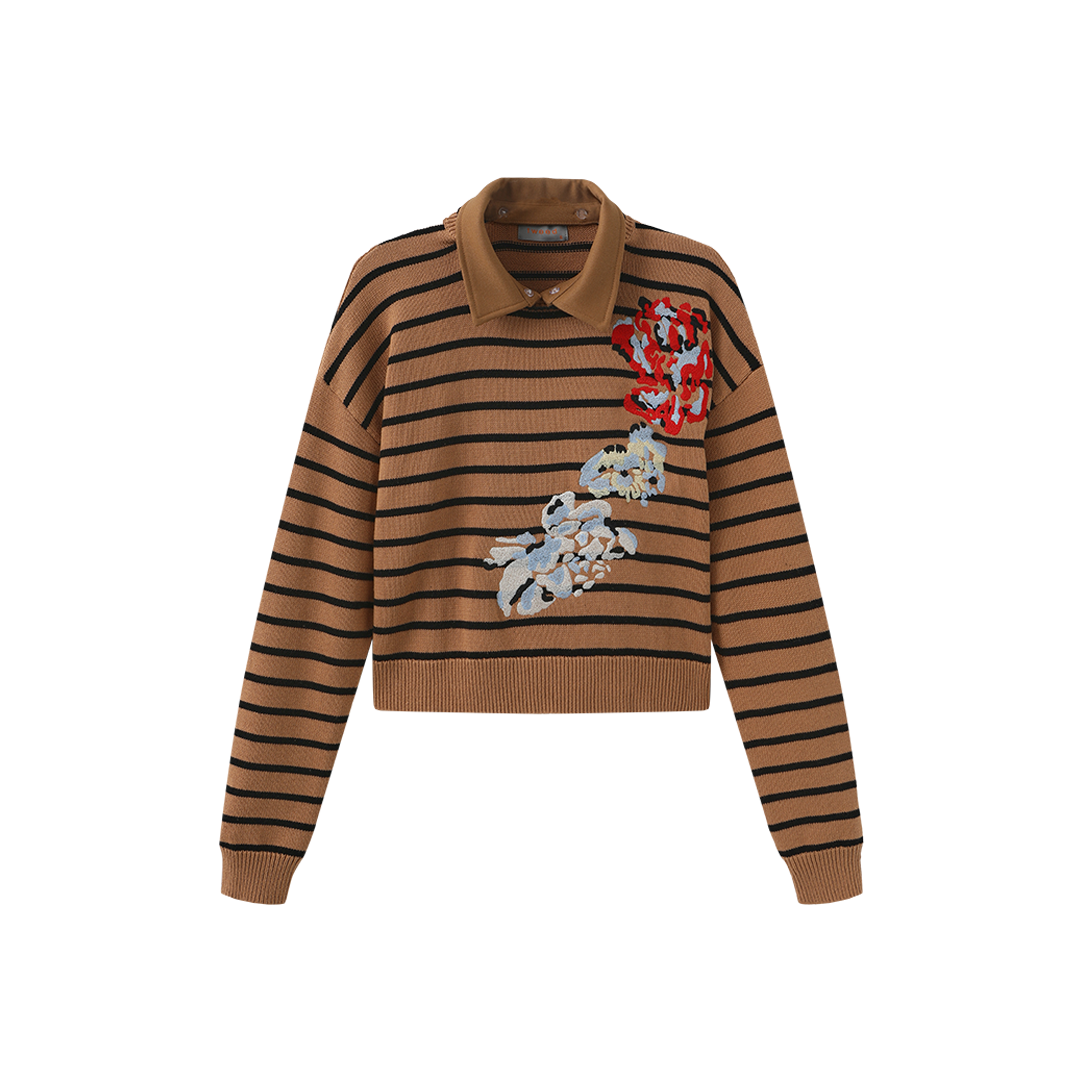 Collar Detailed Flower Sweater