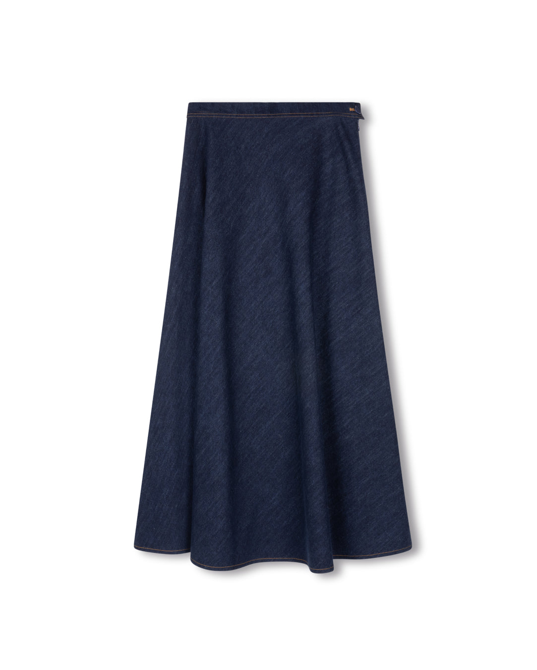Side Button Denim A-Line Skirt