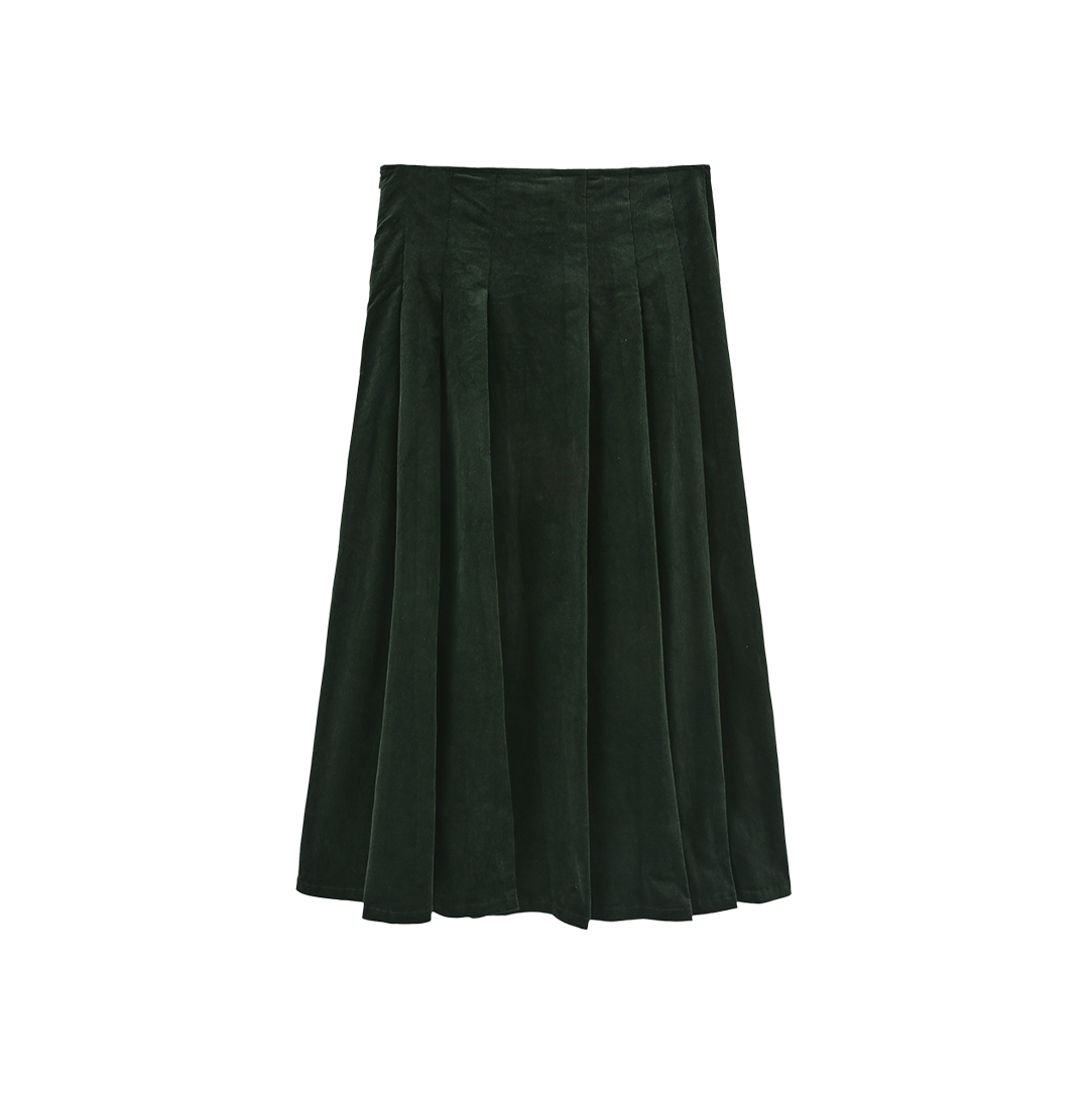 Corduroy Combo Pleated Skirt