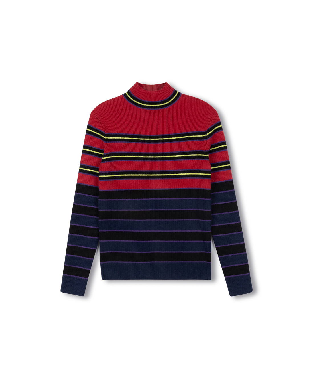 Striped Multi Colored Knit Turtleneck