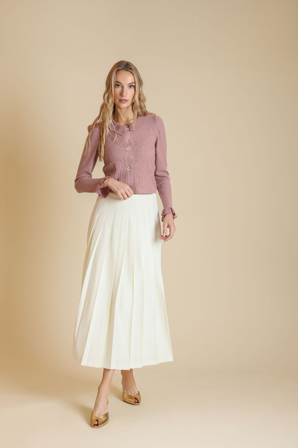 Box Pleat Plaid Maxi Skirt